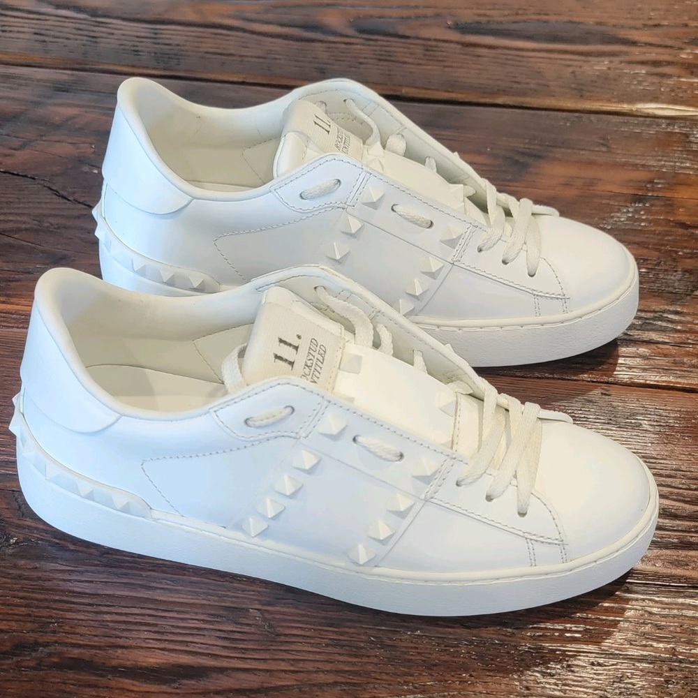 Valentino Rockstud -Sold out & hard to find ALL white womens 37 sneakers